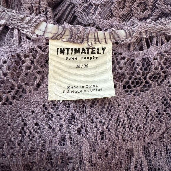 Free People Intimately Purple Peekaboo Lace Slip Dress Womens Size Medium - Picture 5 of 6
